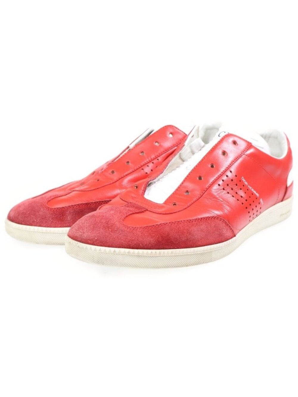 Dior Leather Lace Up Sneakers German Trainer Red - Picture 2 of 6